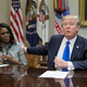 President Donald Trump holds an African American History Month listening session attended by Director of Communications for the Office of Public Liaison Omarosa Manigault at the White House on Feb. 1, 2017. (Michael Reynold-Pool/Getty Images)